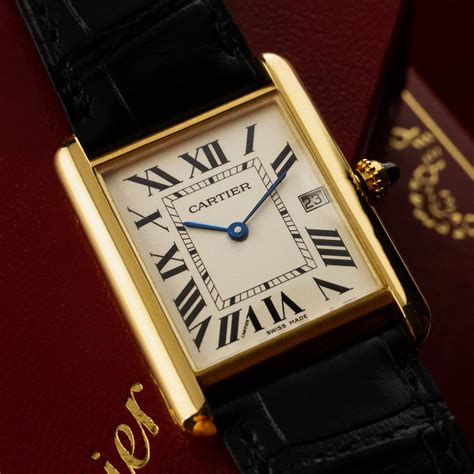 cartier golduhr|cartier tank watch.